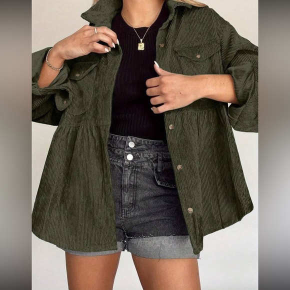 Luxe hunter corduroy button down jacket top - Picture 6 of 12